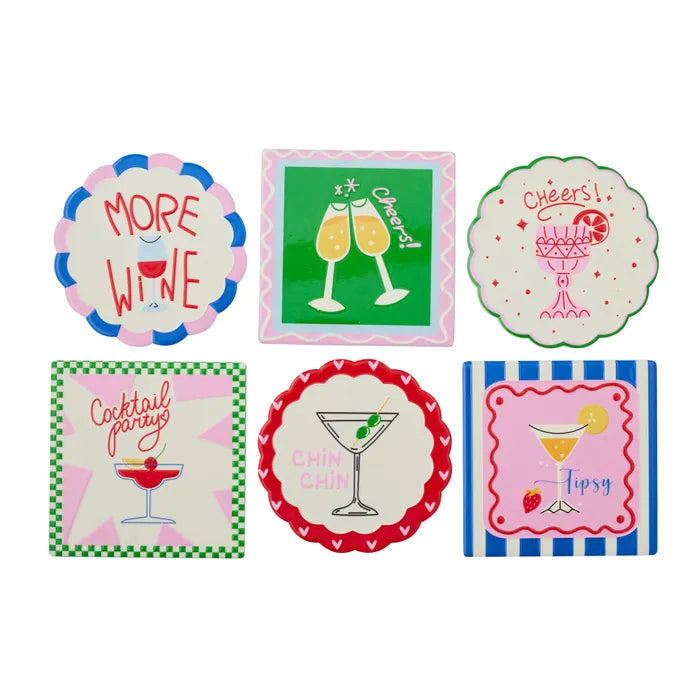 Cocktail Ceramic Coaster 10cm