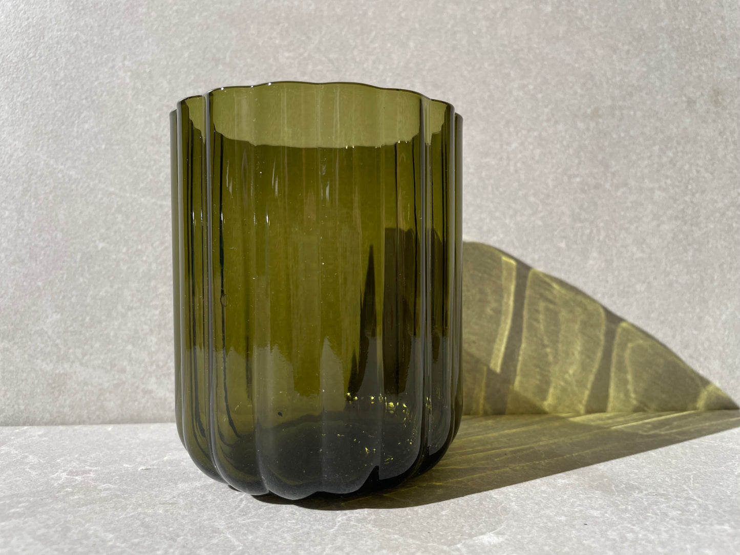 Hazel Glass Tumbler 8.5x10.5cm Olive