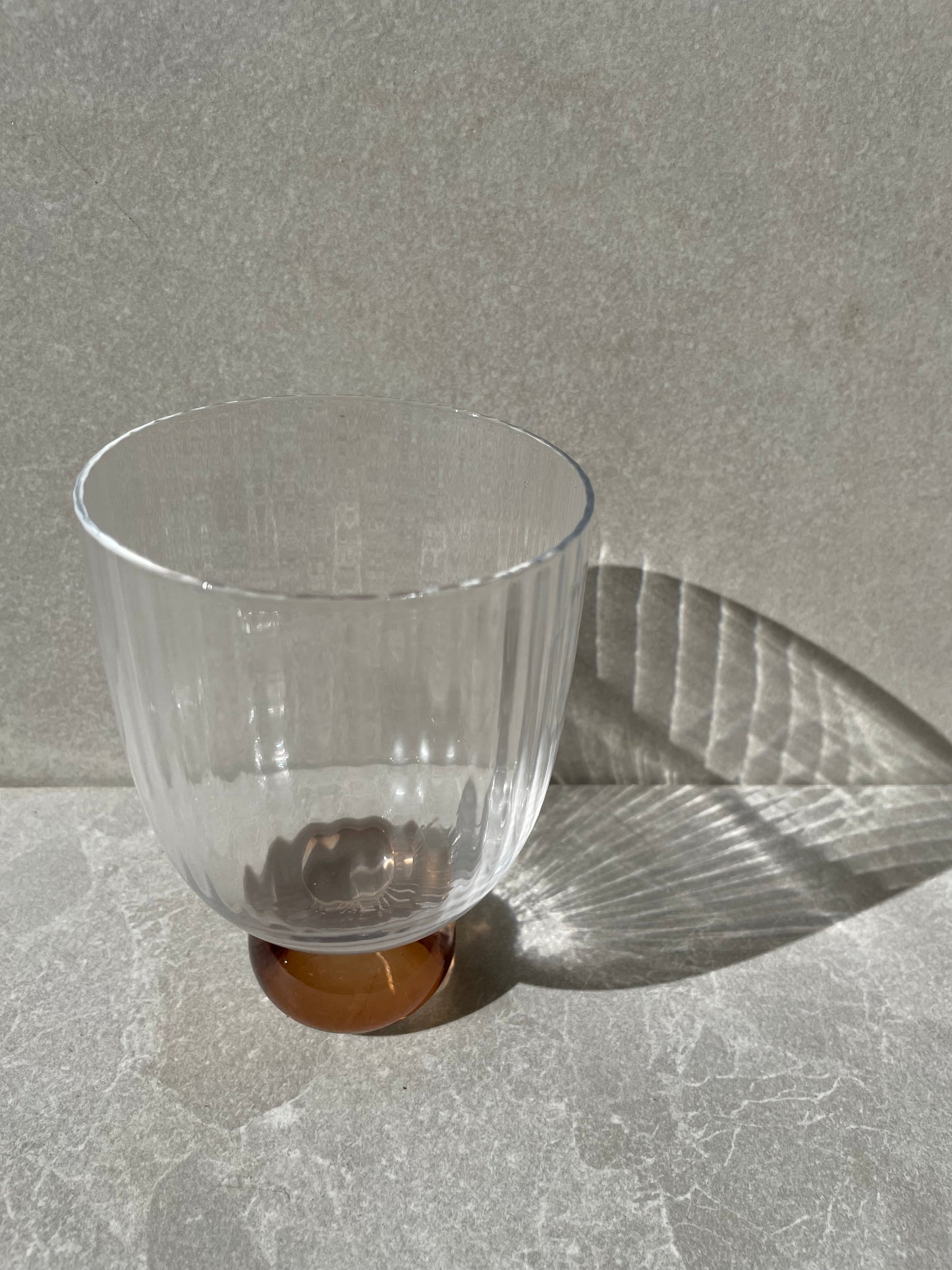 Giselle S/2 Ribbed Goblet 8x12cm Peach