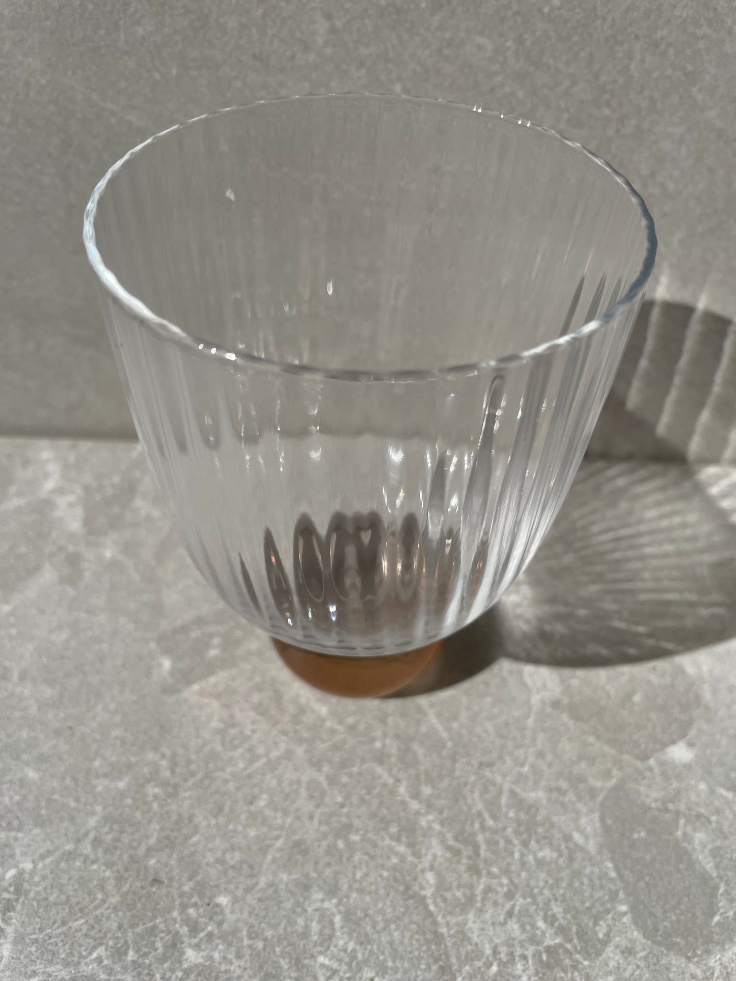 Giselle S/2 Ribbed Goblet 8x12cm Peach