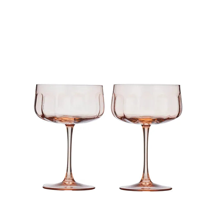 Studio Glass Coupe 11x16cm Peach Set of 2
